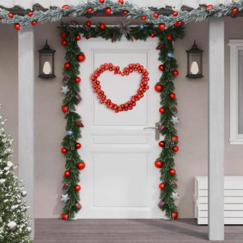 Corona de Bolas de Navidad Poliestireno 175 cm Color Rojo