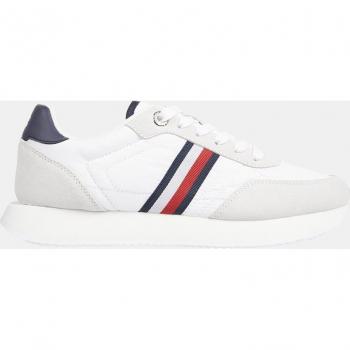 Tommy Hilfiger Women's Essential Runner White Low-Top Sneakers with Branding