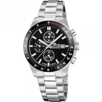 Reloj Lotus Cronómetro 18994/8 Negro con Correa de Acero Inoxidable 316L para Hombre