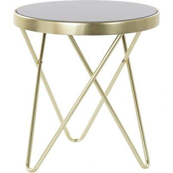 Mesa auxiliar de cristal y acero DKD Home Decor