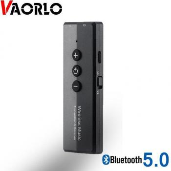 Adaptador Bluetooth 5.0 VAORLO 3 en 1, receptor y transmisor de audio para PC, TV y coche con mini adaptador jack de 3,5 mm negro