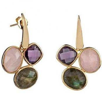 VIDAL & VIDAL Pendientes semi-largosOro con Piedras de varios tonos
