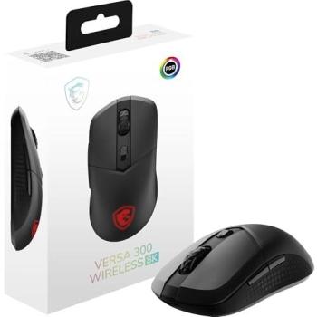 Ratón Gaming Inalámbrico MSI Versa 300 8K - Ambidextro, RF + Bluetooth, USB Type-A, Óptico 2600 DPI, Negro RGB