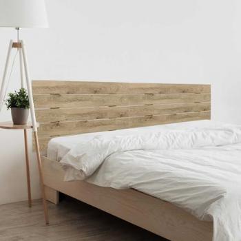 Cabecero de Madera Reciclada DM Estilo Palet Horizontal con Herrajes Incluidos (90cm, Gris Tribal)