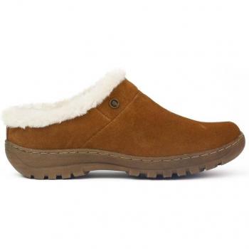Zapatillas de casa de mujer de serraje en marrón