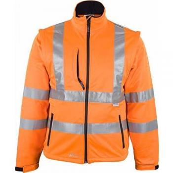Chaqueta Softshell de Alta Visibilidad Naranja Talla XL con Mangas Desmontables Asatex Prevent