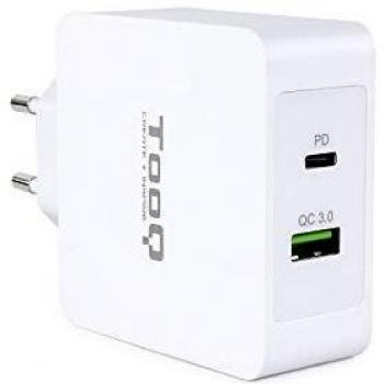 TooqTQWC-2SC03WT - Cargador de pared de carga rápida con 2 x