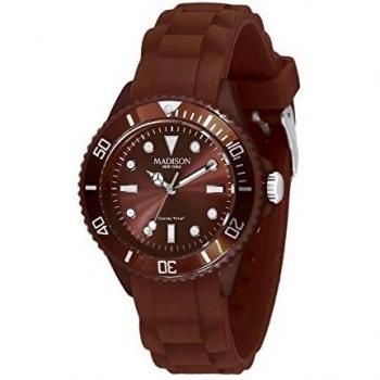 Madison New York Reloj Análogo clásico para Unisex de Cuarzo con Correa en Caucho L4167-19