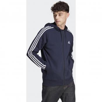 adidas Sportswear Mens 3-Stripes Full Zip Hoodie - Legend Ink - XL