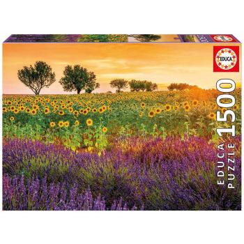 Puzzle 1500 piezas Campo de Girasoles y Lavanda de Educa