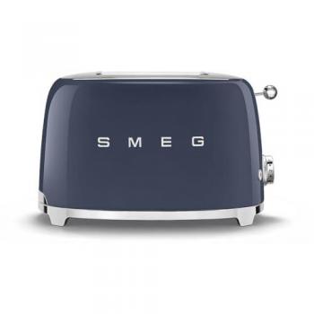 Tostadora Smeg TSF01NBEU Azul Marino - 2 Fentes, 6 Niveles de Tostado, Funciones de Calentamiento, Descongelación y Bagel, Ejección Automática,