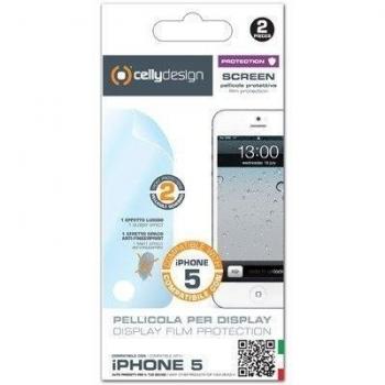 Celly SCREEN185A - Protector de pantalla antihuellas para Apple iPhone 5/5S