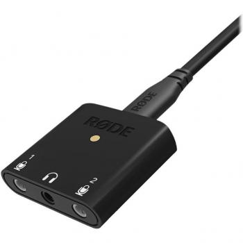 RODE AI-Micro Interfaz de audio dos canales A-A 24 bit 48 kHz negro, adaptador de micrófono doble para smartphone