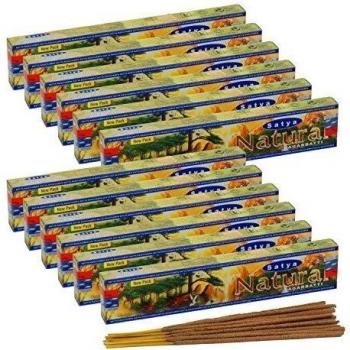 WLM Caja de Incienso de 12 Estuches de 15 Gramos de SATYA Natural