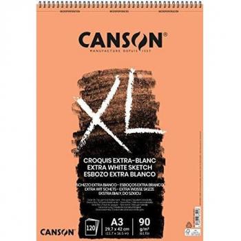 'Canson XL Extra Bocetos (White, 90 g/m2, 120 hojas Pro Bloque Espiral En El Lado más corto 297 x 434 mm