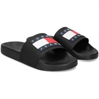 Chanclas Tommy Jeans Flag Pool Negro para Mujer