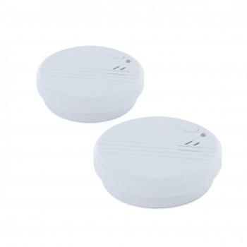 Detector de Humo Óptico Chacon 34261 - 2 Piezas con Pilas Alcalinas de 9 V y Duración de 1 Año - Color Blanco