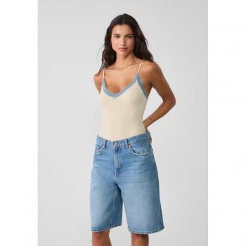 Stradivarius Seamless Lace Bodysuit Stone XL