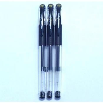 Uni-ball Signo UM-151 Gel pluma de tinta negro, 0,38 mm, 3 bolígrafos por paquete