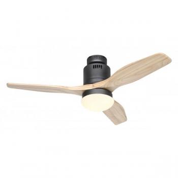Ventilador de Techo CasaFan Aerodynamix Eco 112 con Motor DC, Luz y Mando a Distancia, 112 cm, Madera Clara