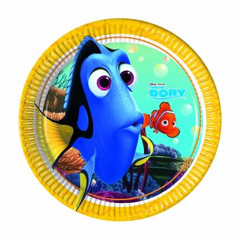 Procos 87150 – Platos Papel Finding Dory, 8 piezas, azul/amarillo