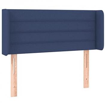 Cabecero de Cama Tapizado con LED Azul 93x16x78/88 cm