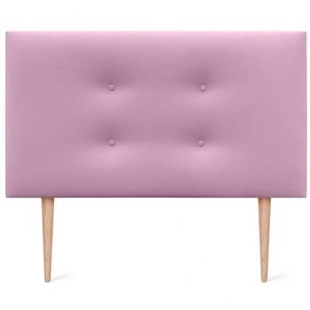 Cabecero Tapizado de Polipiel Aqualine Pro con 2 Hileras de Botones y Patas - Rosa (105x105cm, para camas 80/90/105)