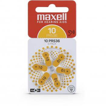 Maxell DA10 6-Pack Zinc-Air Hearing Aid Batteries 1.4V