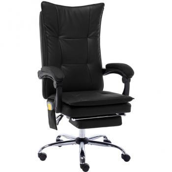 Silla de oficina con masaje en cuero negro