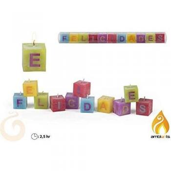 Set de Velas en Forma de Tacos con Mensaje Felicidades - Dimensiones 35x3x3 cm