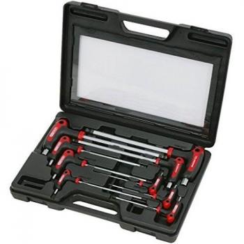 KS Tools 151.8150 Juego de llaves Allen CLASSIC ERGOTORQUEplus con cabeza de bola y mango en T, 9 pzs.