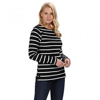 Regatta Mujer Flordelis Coolweave Algodón Manga Larga Impreso Jersey Top Camisetas/Polos/Chalecos, Mujer, Camisetas/Polos/Camisetas, RWT186 9XT08L, Azul Marino/Vainilla Clara, 36