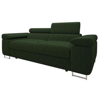 Sofá Comfivo S105 Tapizado en Verde con Patas de Metal, 198x102x70cm
