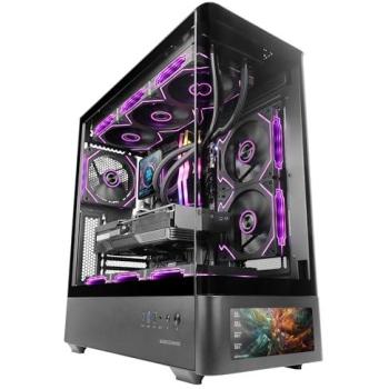 Caja Gaming Mars Gaming MC-LCDPRO ATX Negra con Pantalla LCD IPS 7.2, Cristal Templado y Doble Cámara