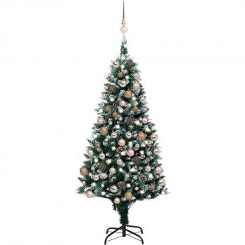 vidaXL Artificial Pre-lit Christmas Tree with Ball Set & Pine Cones 150 cm