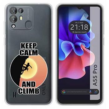 Funda Silicona Transparente Personalizada Mujer Escalada para Blackview A55 Pro