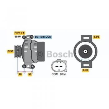 Alternador BOSCH 0 986 047 150, Generador de corriente trifásico 14V 150A para Mercedes-Benz SLK, Clase E Coupe y Clase C Berline