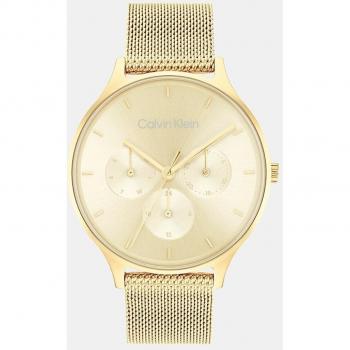 Calvin Klein Timeless Women's Gold Mesh Multifunction Analog Watch 25200103