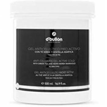 D´Bullón Gel Corporal Anticelulítico efecto Frío Activo, con Té Verde y centella asiática. Mejora la Circulación. Reduce el contorno. Vegano. - 500 Ml