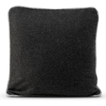 Funda de cojín decorativo HAPPYFRIDAY Piping Felt Negro 50 x 50 cm