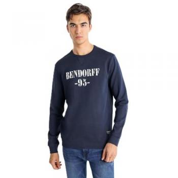 Sudadera Bendorff para Hombre Sin Capucha Cuello Caja Gráfica 95 Marino Algodón Manga Larga 3XL Casual