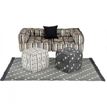 vidaXL Set Sofá Modular 6 Piezas Tela Rayas Asiento Sillón Mueble Salón Hogar
