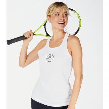Adidas Aeroready Graphic Camiseta De Tirantes Mujeres Blanco - M