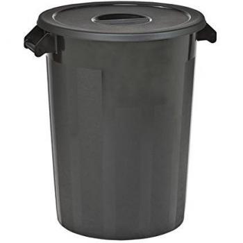 Denox DEN086 Cubo Industrial 100 litros. Negro, diámetro 515x670 mm