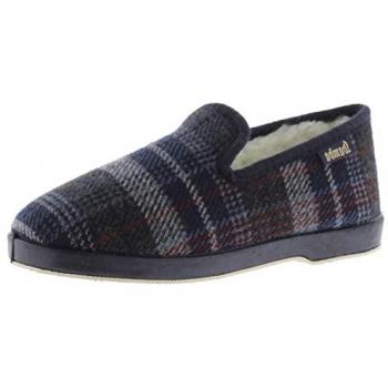 Zapatillas de Casa Wamba Cuadros con Interior de Borreguito y Suela Al Tono para Mujer Victoria 200251