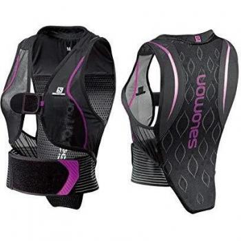 Salomon Flexcell Women Protección Dorsal de esquí para Mujer, Ajustable, Tecnología Motion Fit, Material de Malla Transpirable, Negro/Violeta, Talla S