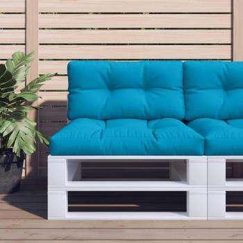Cojín para sofá de palets de tela azul claro 70x40x12 cm