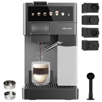 SurfCare TwistConic Rizador de pelo cónico con codo de 90 grados, guante térmico, estuche y 2 clips; Cecotec Cafetera Cápsulas - Express con Tanque de Leche FreeStyle Latte T