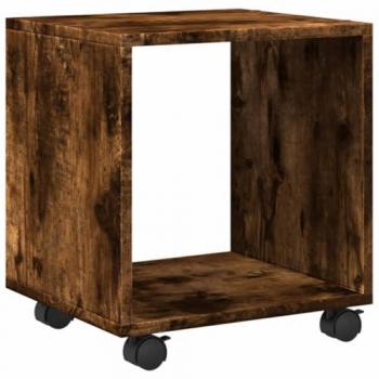 Armario Rodante con Ruedas de Madera Ingeniería Roble Ahumado 37x33x42,5 cm