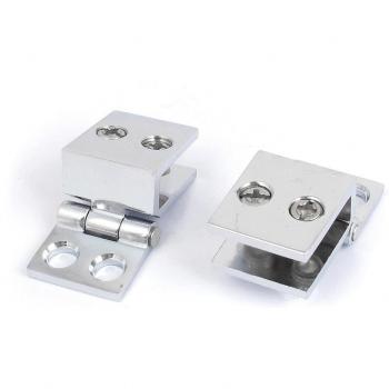 sourcing map 5 mm-8 mm ajustable de 90 grados de metal puerta de vidrio Clip abrazadera bisagra 2 piezas